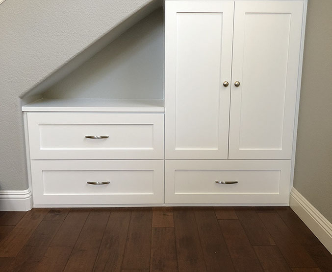 Traditional Paint Grade Entertainment Center with an Antique White Lacquer Finish