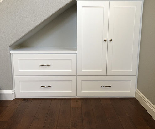 Traditional Paint Grade Entertainment Center with an Antique White Lacquer Finish