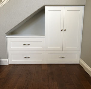 Traditional Paint Grade Entertainment Center with an Antique White Lacquer Finish