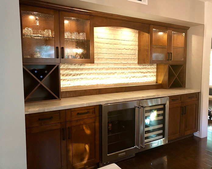 Traditional Paint Grade Entertainment Center with an Antique White Lacquer Finish