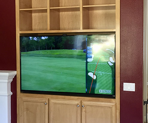 Traditional Paint Grade Entertainment Center with an Antique White Lacquer Finish