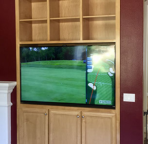 Traditional Paint Grade Entertainment Center with an Antique White Lacquer Finish