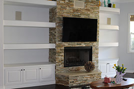 Traditional Maple Built In Unit with Red Mahogony Lacquer Finish