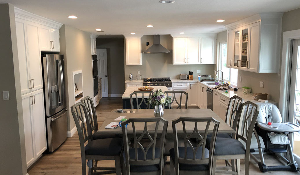 Frameless Alder Kitchen with Shaker Style doors with a Merlot Lacquer Finish