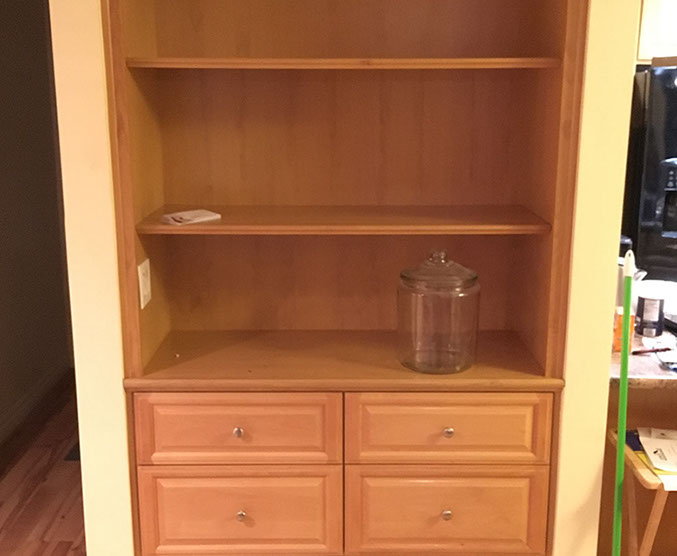 Traditional Paint Grade Entertainment Center with an Antique White Lacquer Finish