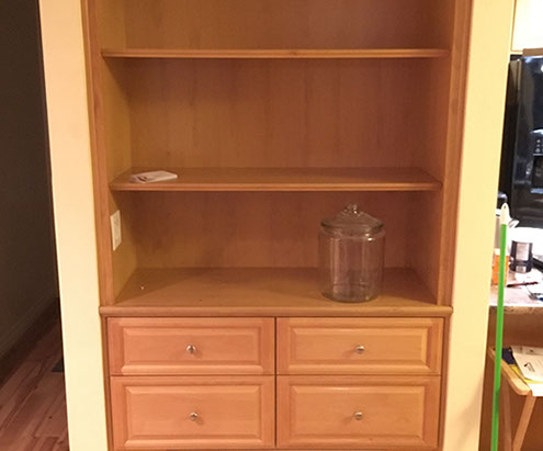 Traditional Paint Grade Entertainment Center with an Antique White Lacquer Finish