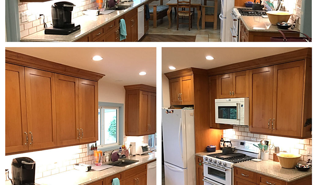 Frameless Alder Kitchen with Shaker Style doors with a Merlot Lacquer Finish