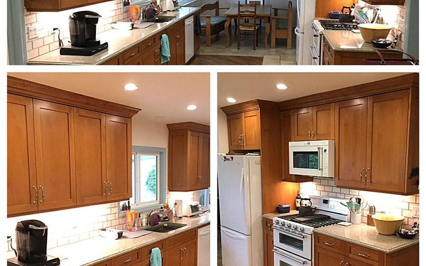 Frameless Alder Kitchen with Shaker Style doors with a Merlot Lacquer Finish