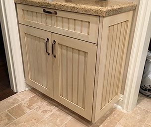 Maple Shaker Style Double Bathroom Vanity with a Rich Mahogony Lacquer Finish.
