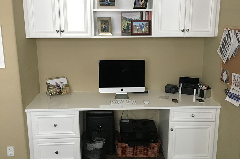Traditional Paint Grade Entertainment Center with an Antique White Lacquer Finish