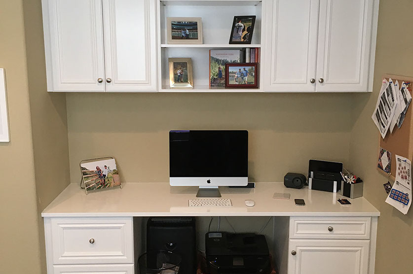 Traditional Paint Grade Entertainment Center with an Antique White Lacquer Finish