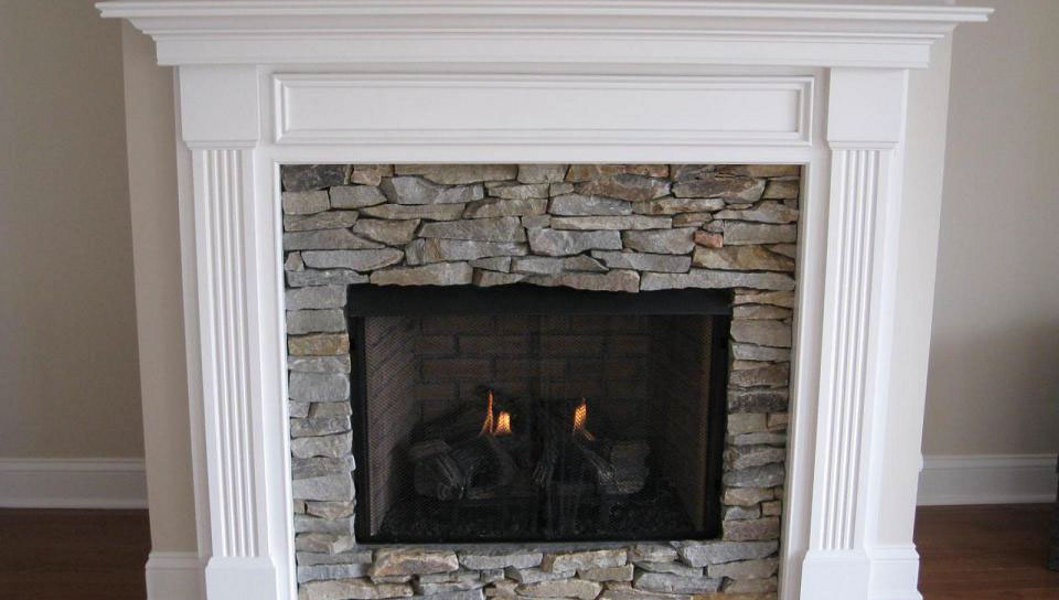 Natural Oak Fireplace Mantel with a Natural Clear Coat Finish.