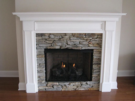 Natural Oak Fireplace Mantel with a Natural Clear Coat Finish.