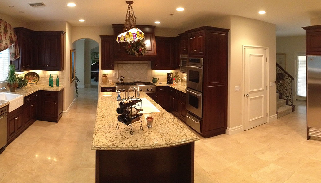 Traditional Dark Walnut Stained Maple Kitchen