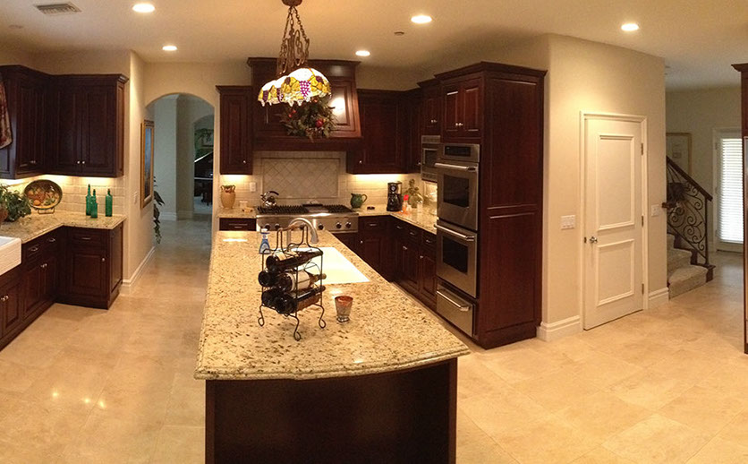 Traditional Dark Walnut Stained Maple Kitchen