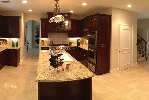 Traditional Dark Walnut Stained Maple Kitchen