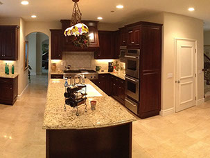 Traditional Dark Walnut Stained Maple Kitchen